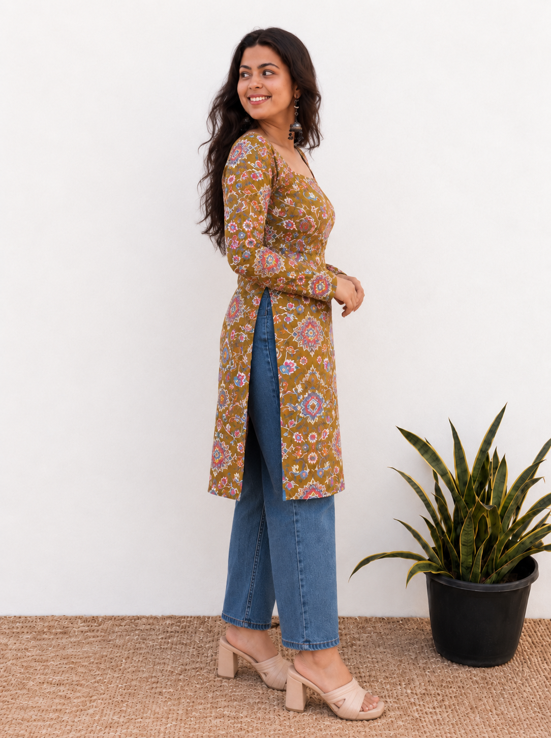 Amaya Green Long Kurti