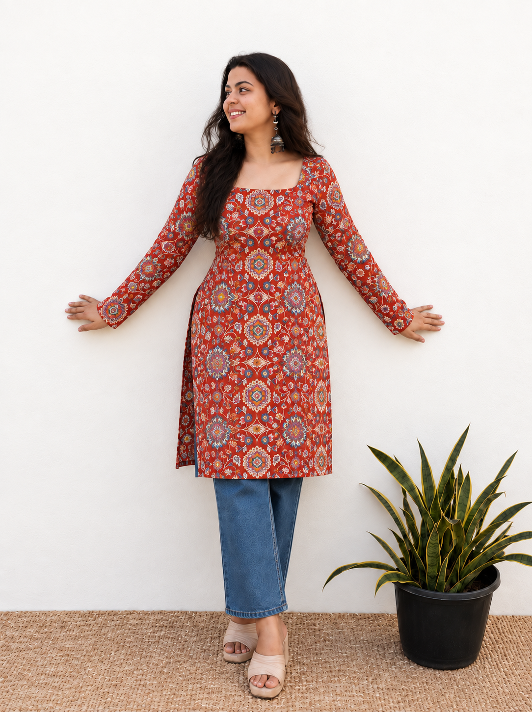 Amaya Orange Long Kurti