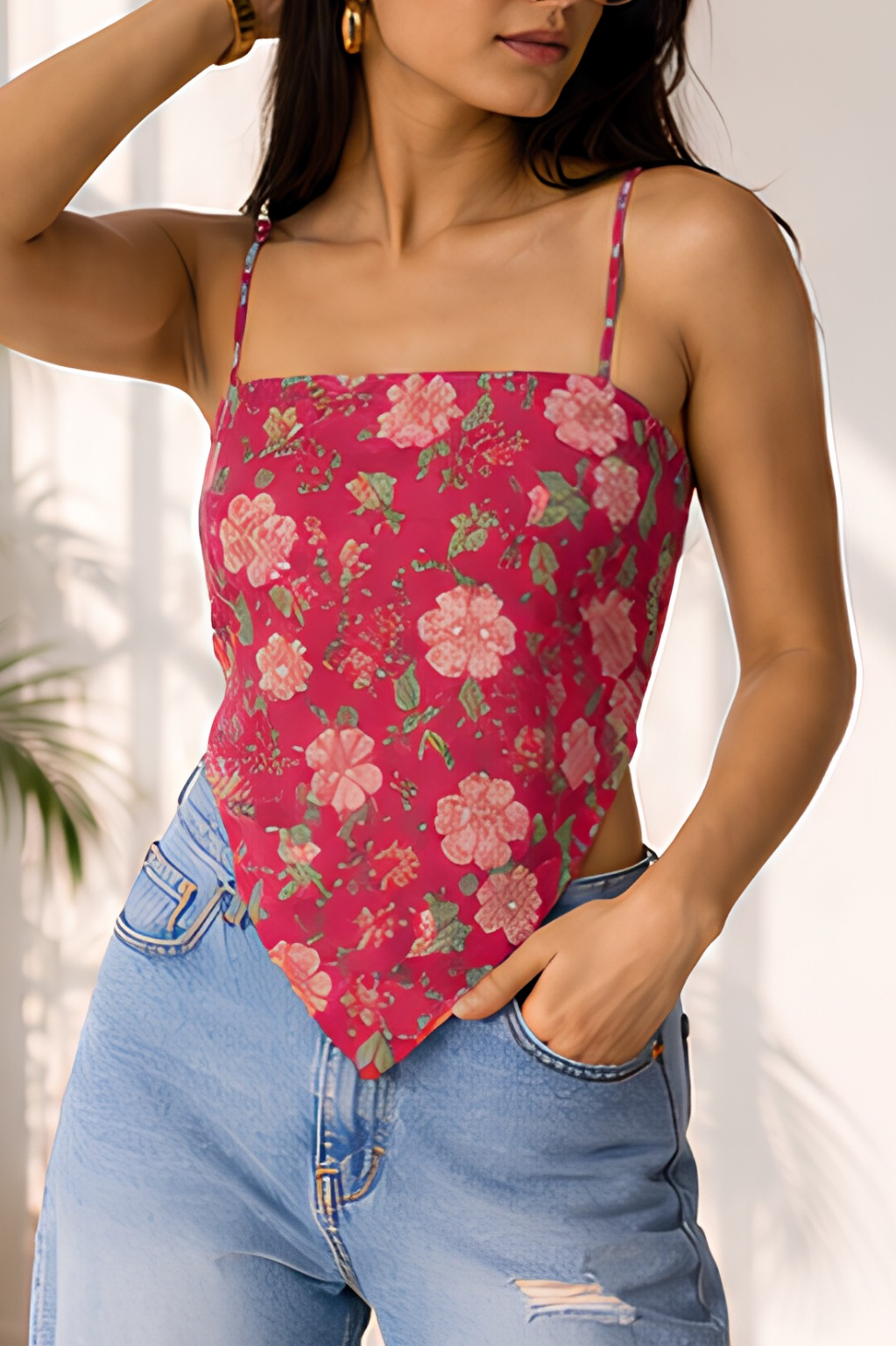 Hot Pink Tie-Back Top
