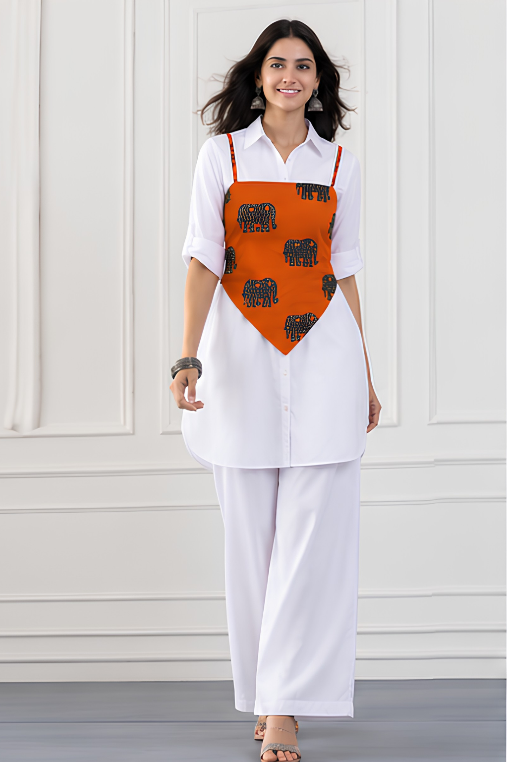 Orange Tie-Back Top
