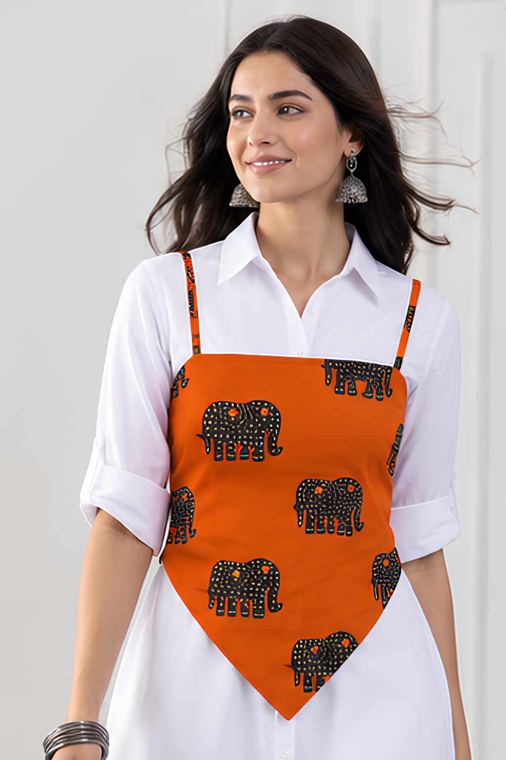 Orange Tie-Back Top