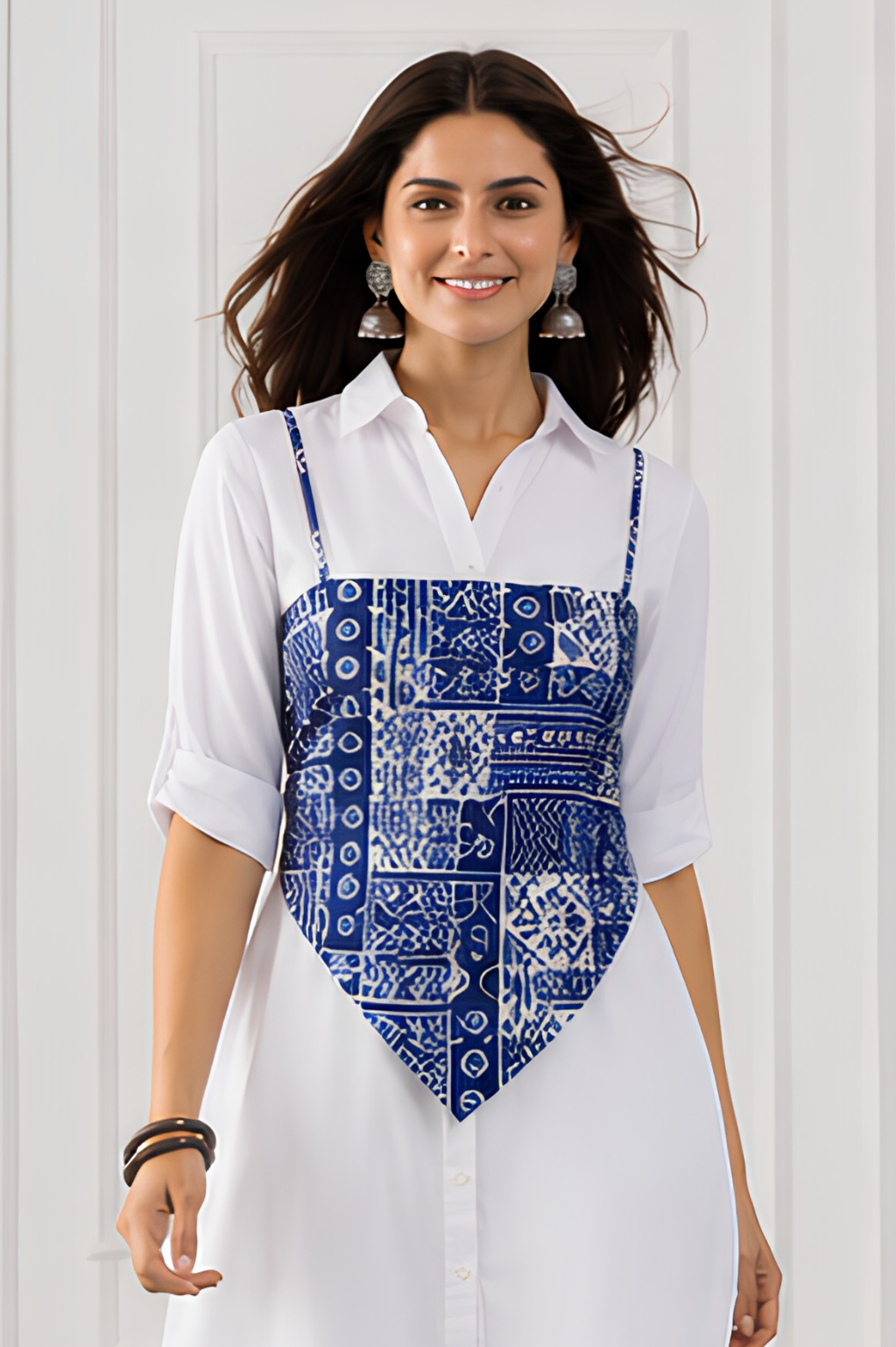 Indigo Tie-Back Top