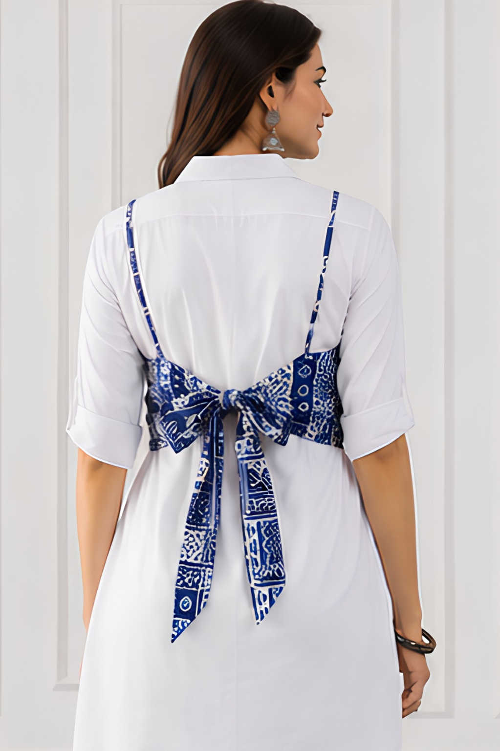 Indigo Tie-Back Top