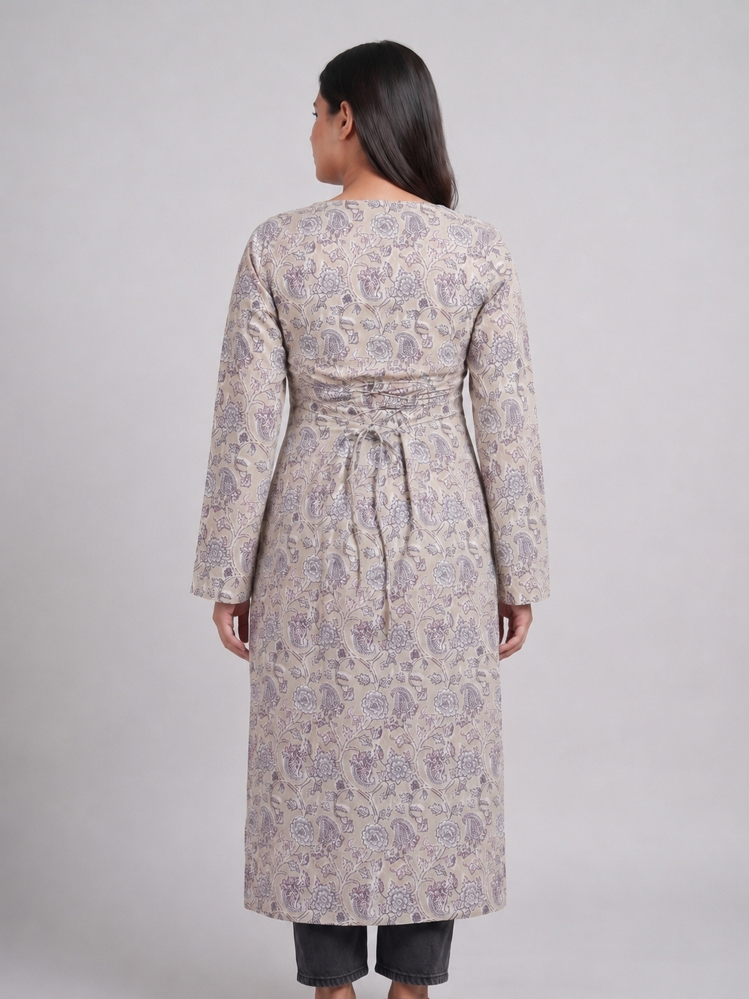 Sage Green - Square Neck Long Kurti