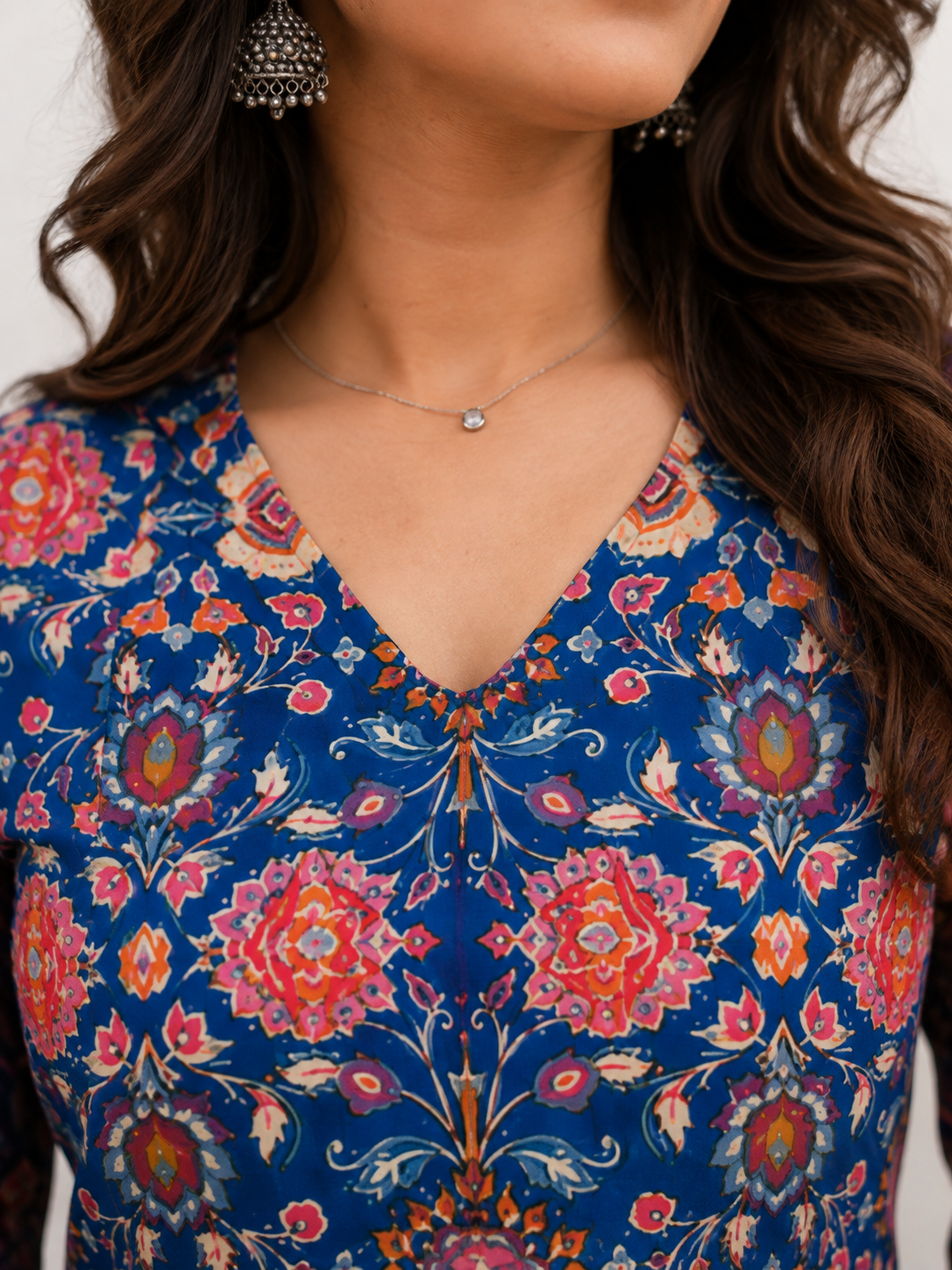 Sanjh Blue Short Kurti