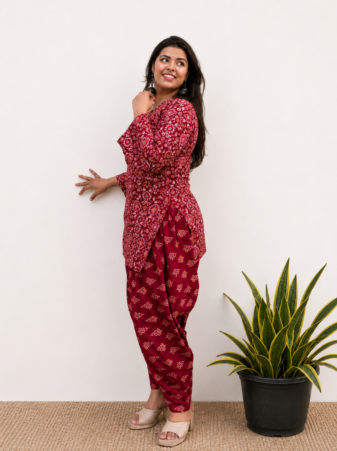 Cherry Red Farsi Salwar Set