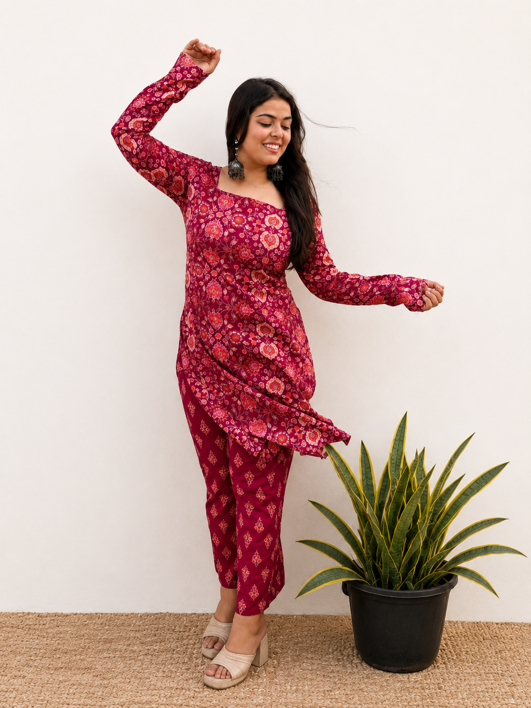 Mira Floral Set - Red