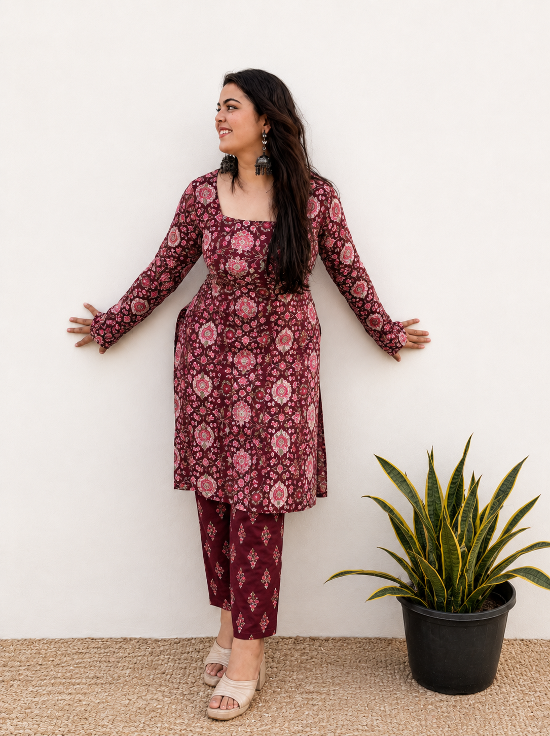 Mira Floral Set - Cherry Red