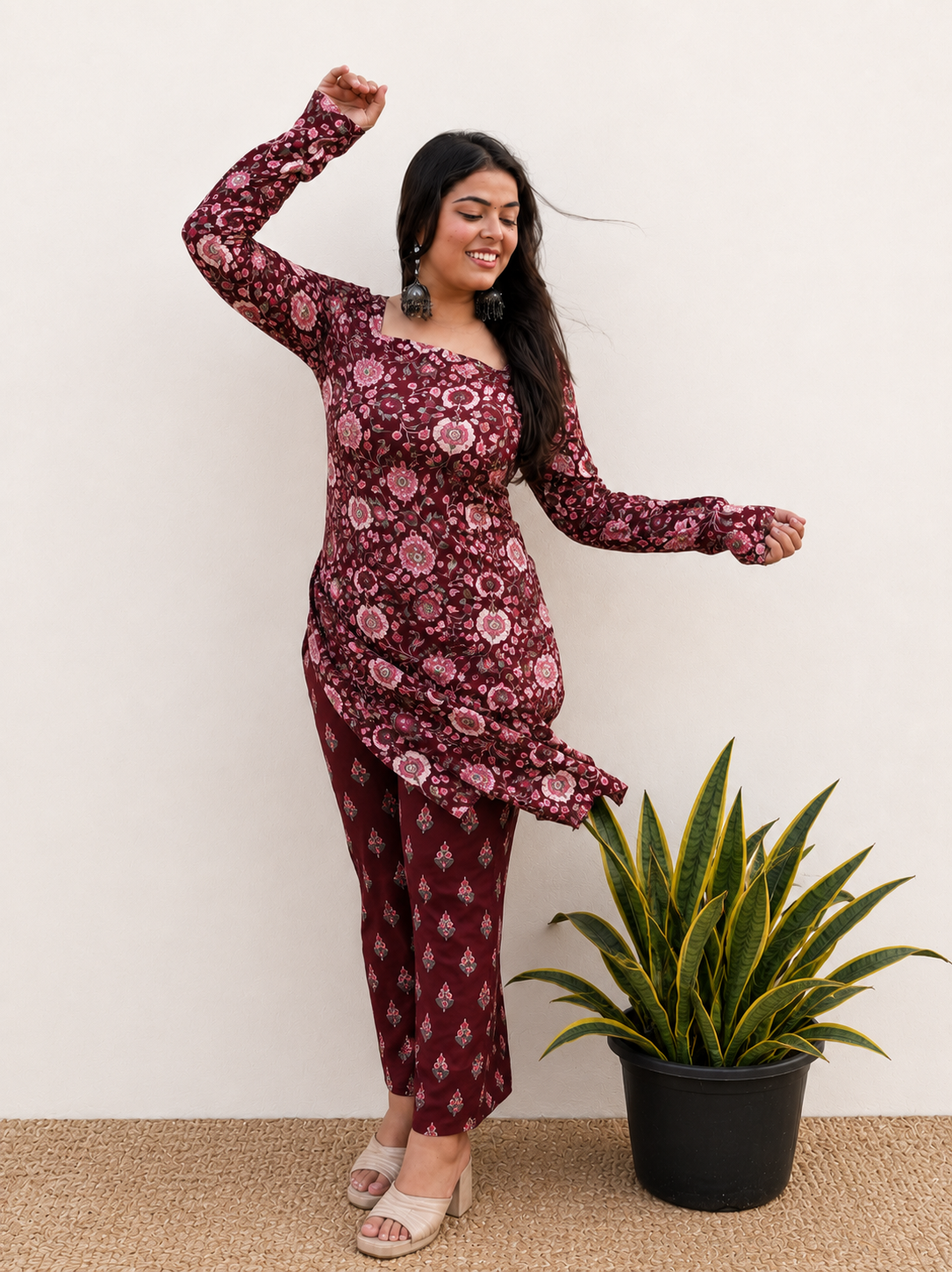 Mira Floral Set - Cherry Red