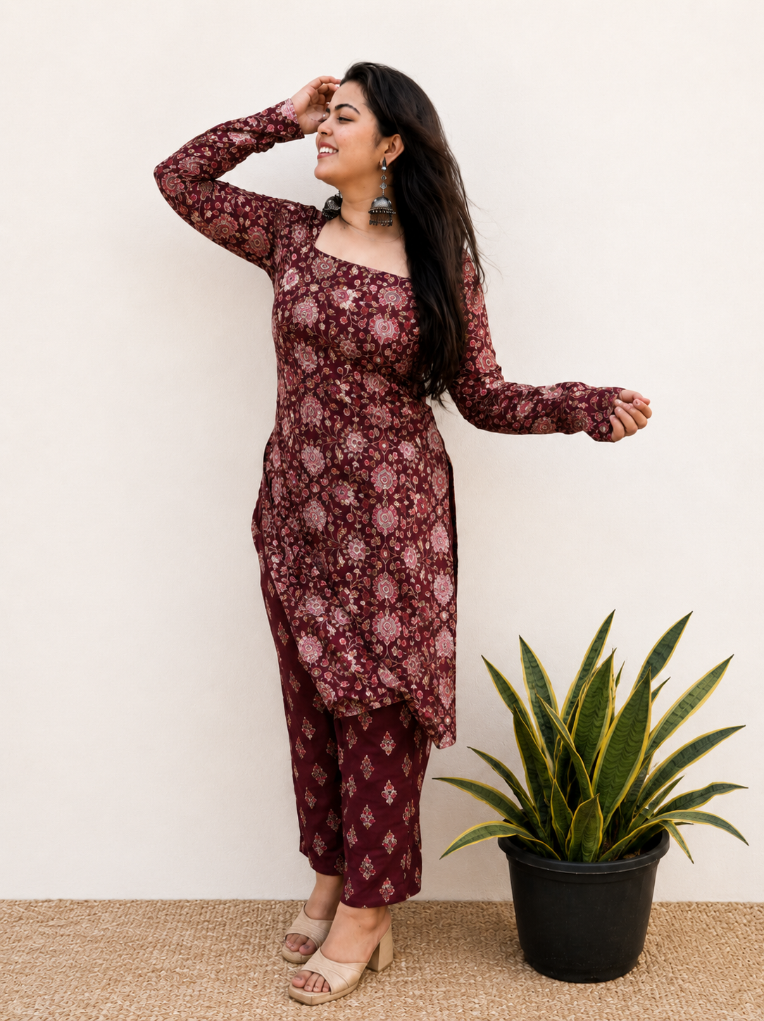 Mira Floral Set - Cherry Red