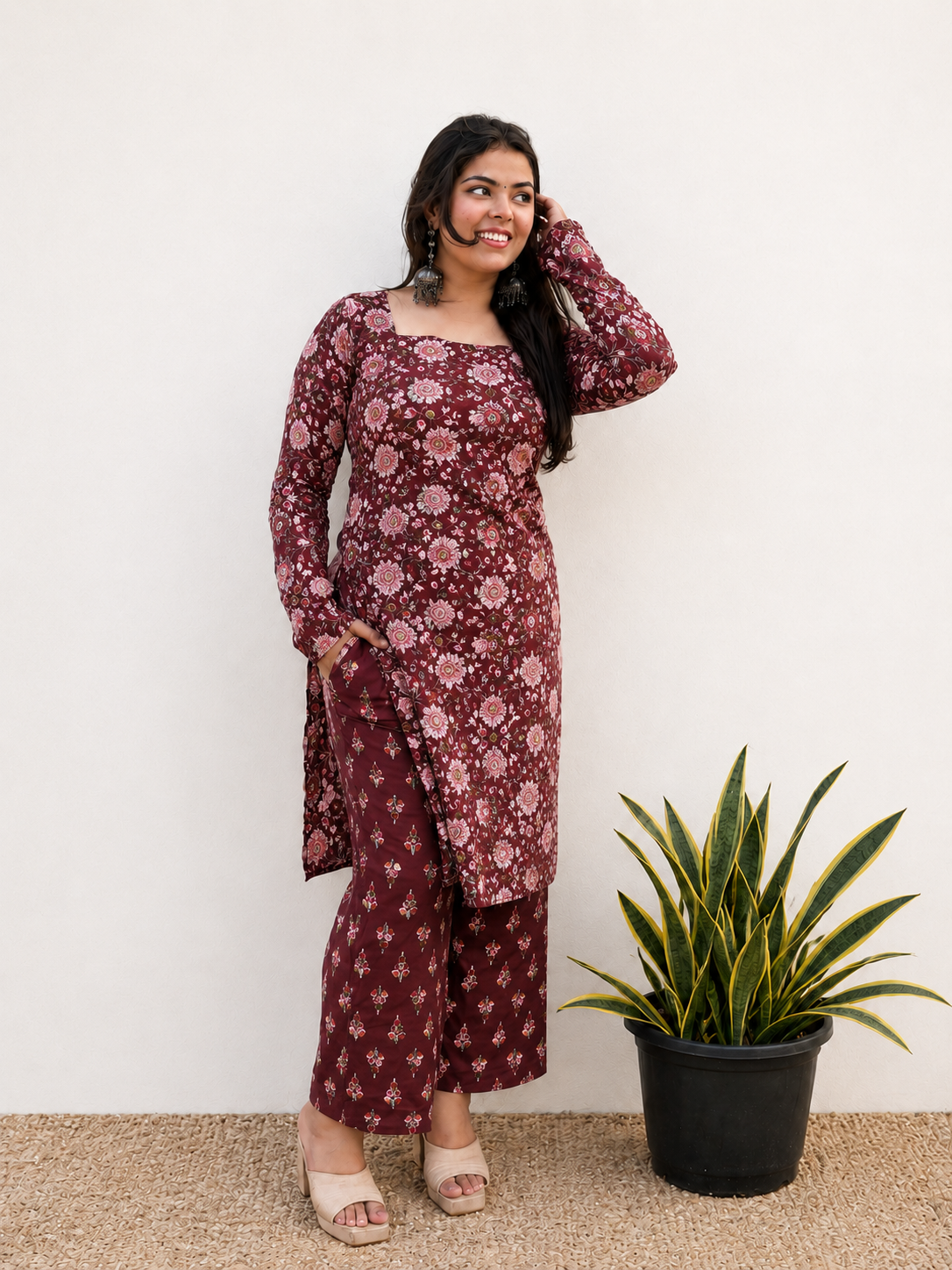 Mira Floral Set - Cherry Red