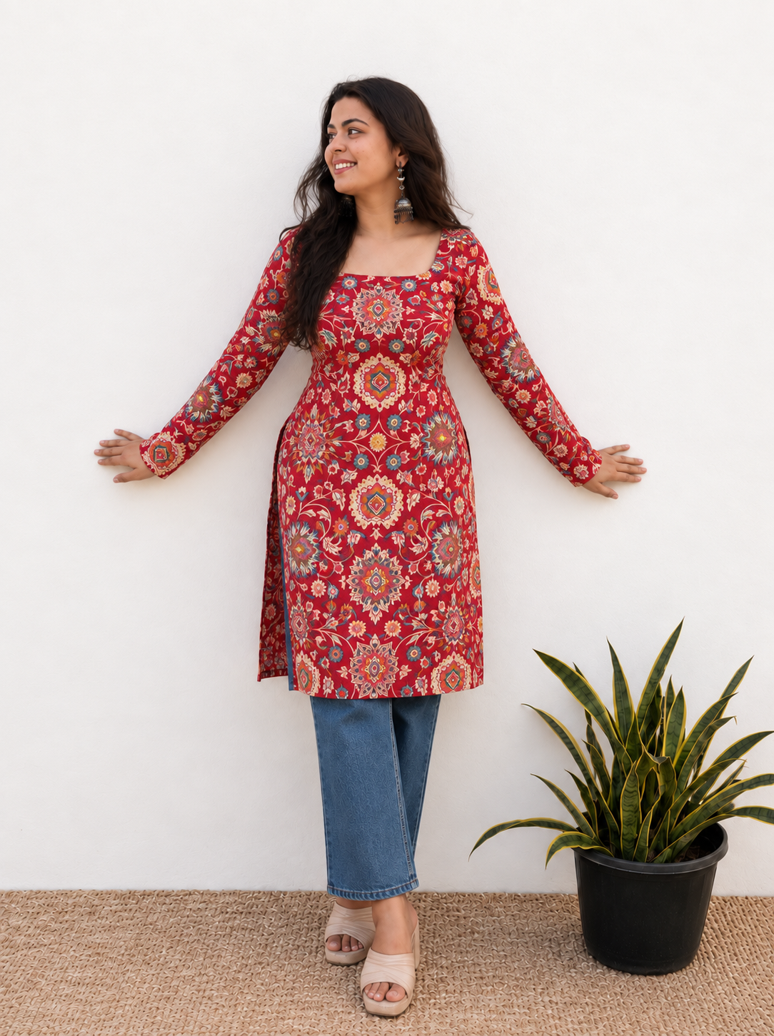 Amaya Red Long Kurti
