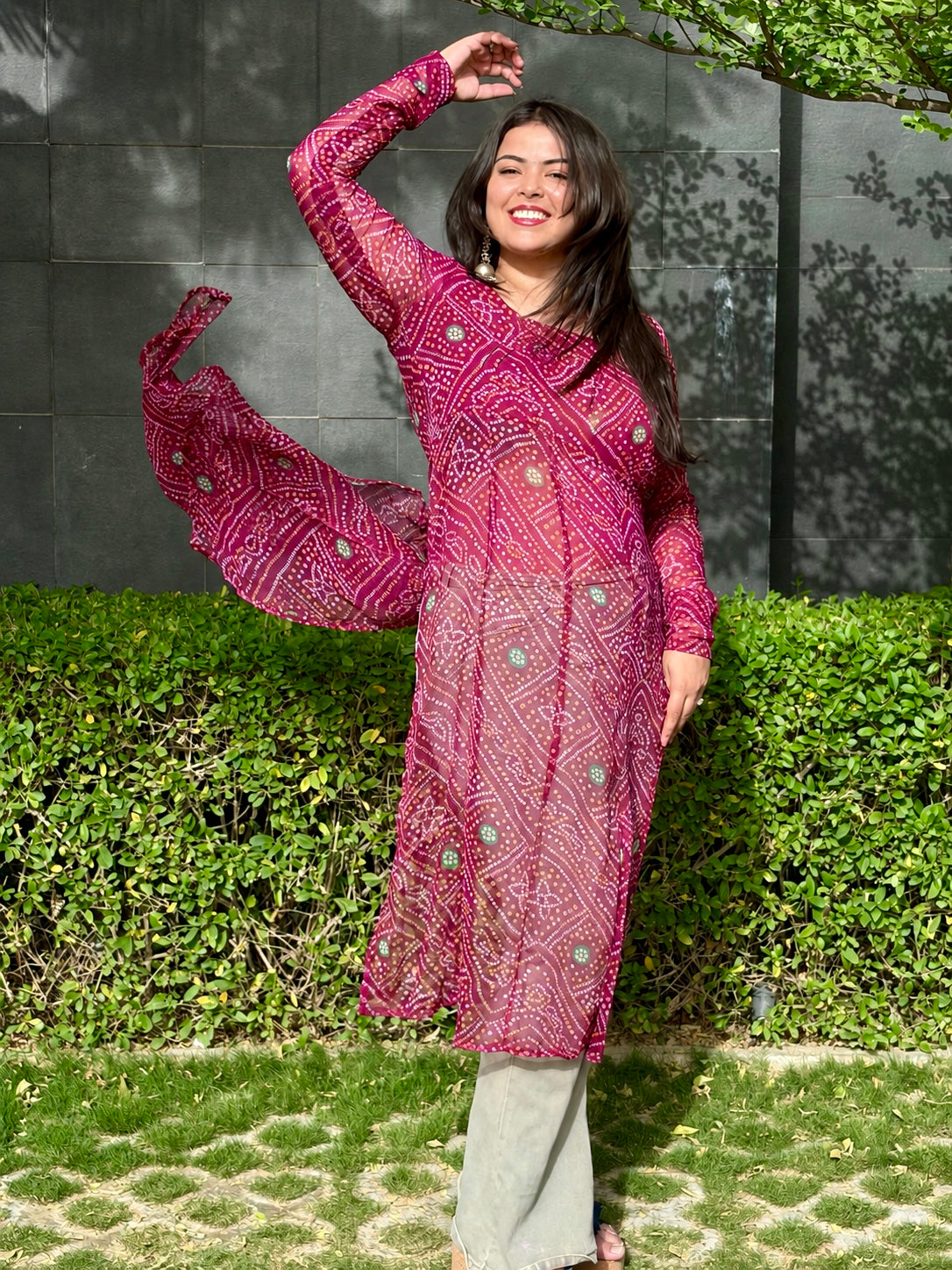Myra Long Kurti - Maroon