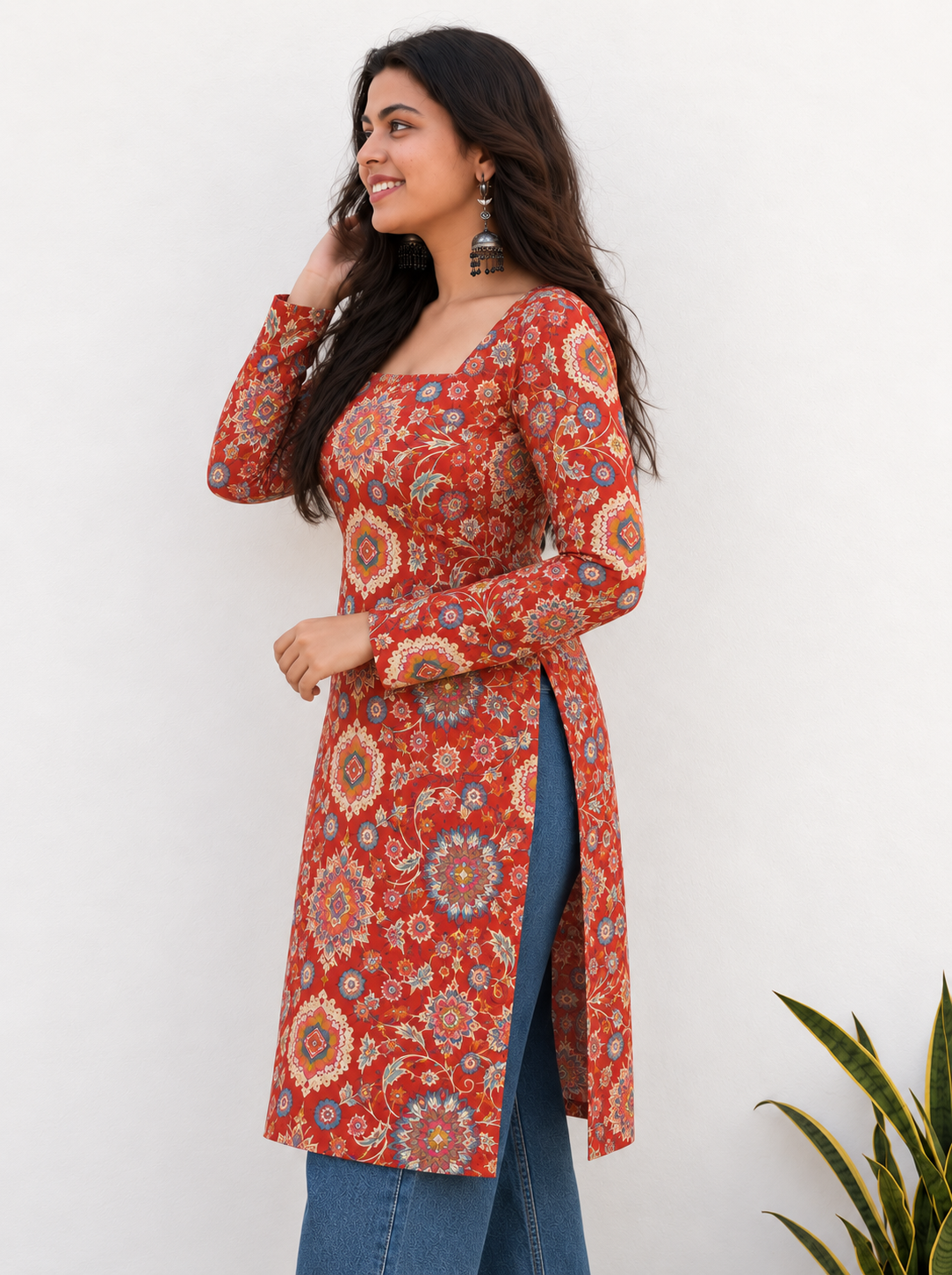 Amaya Orange Long Kurti