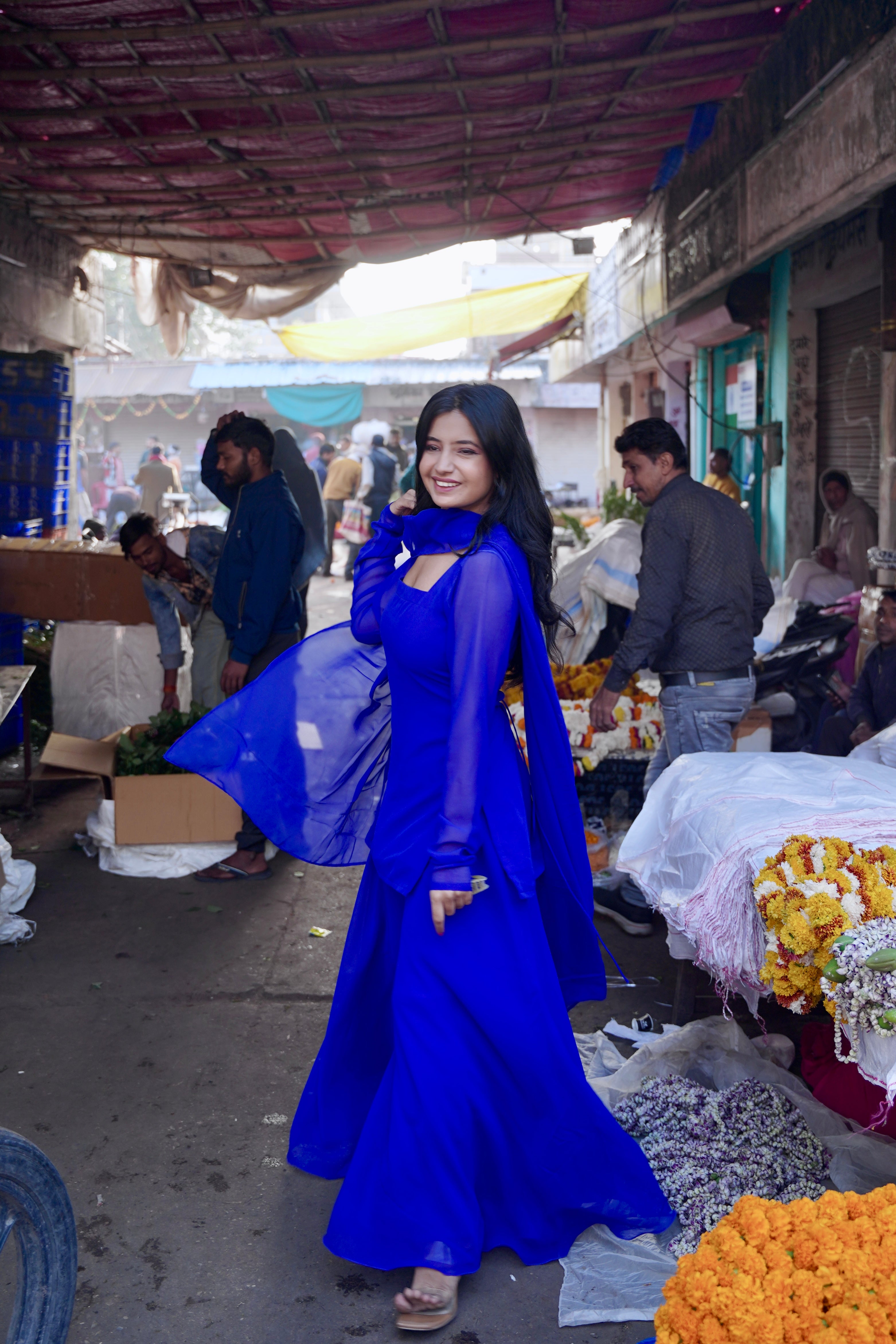 Naina blue sharara Suit With dupatta