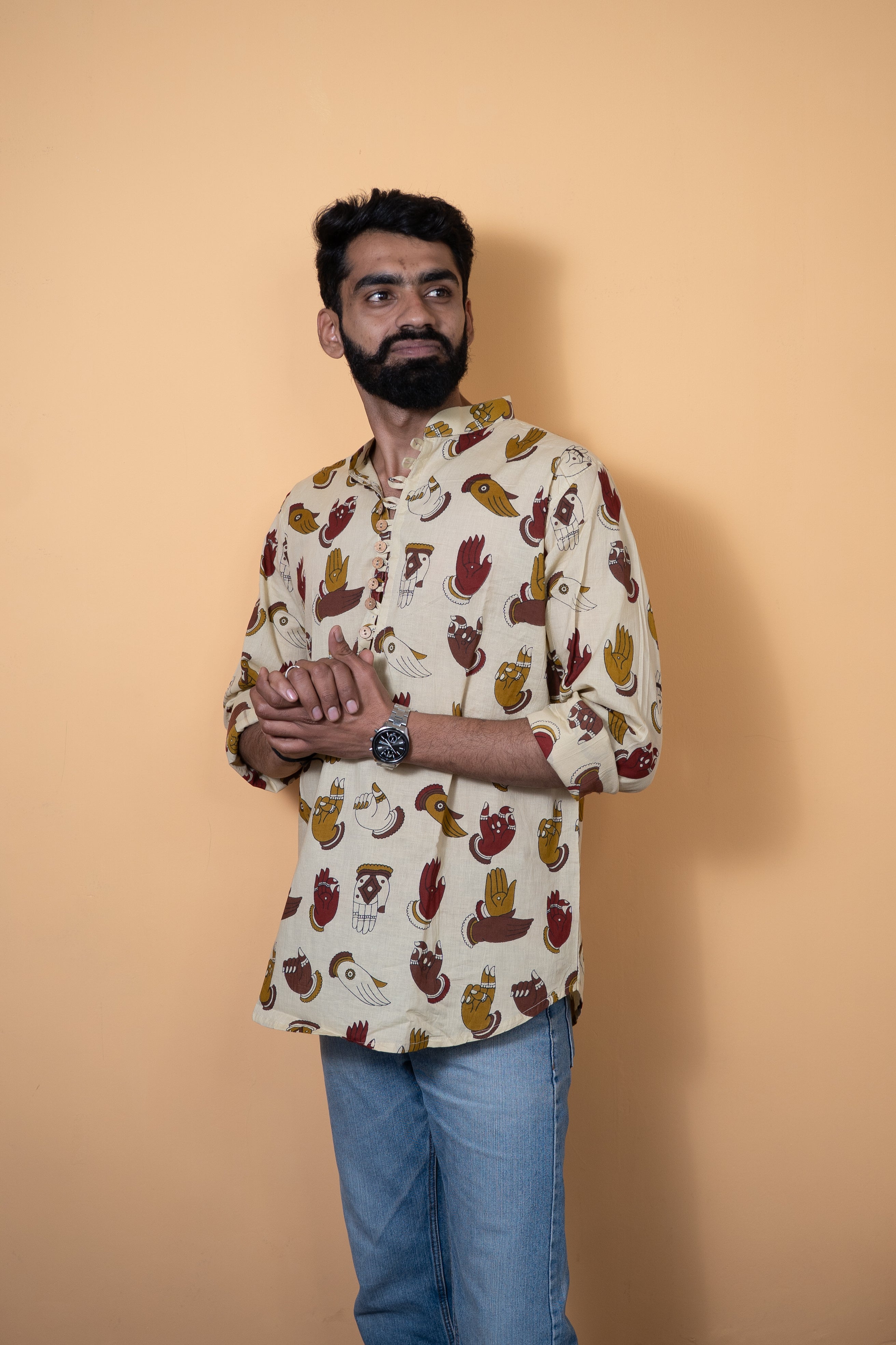 Veer Handprint Kurta