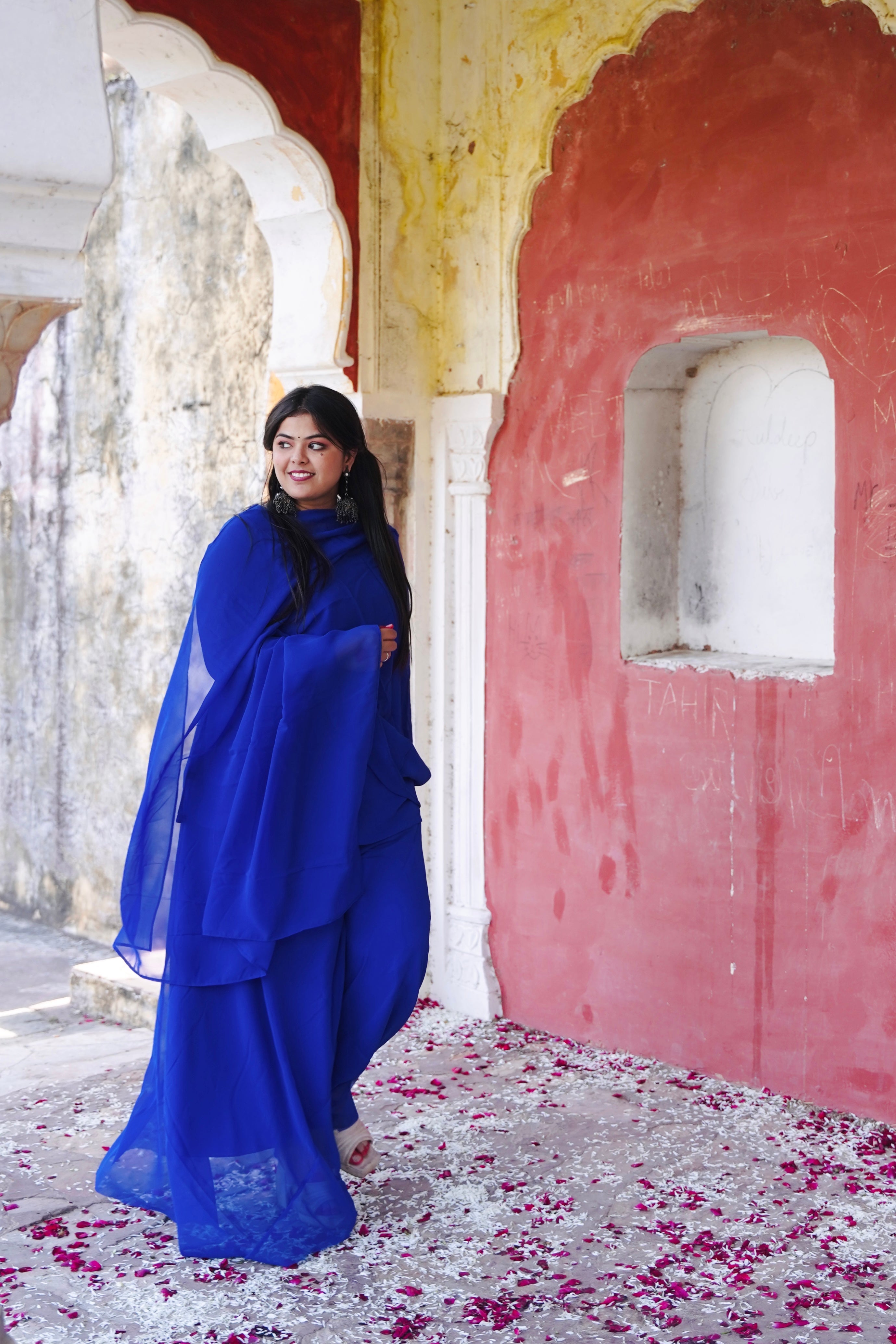 Naina blue sharara Suit With dupatta