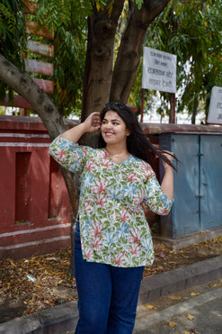 Desi Summer - Olive Floral Print