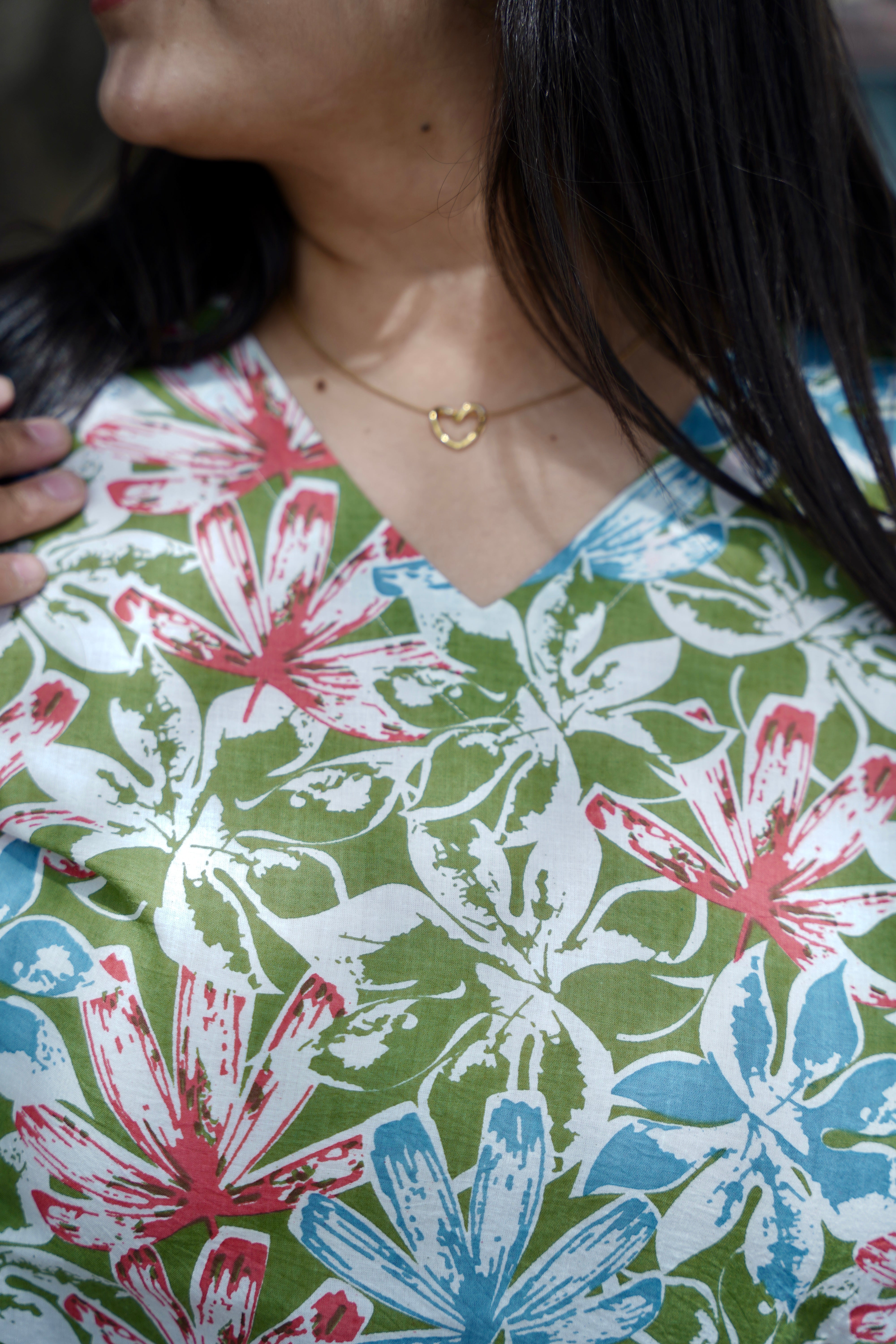 Desi Summer - Olive Floral Print