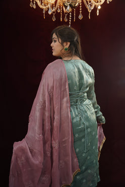 Sanjh Pakistani Suit with Sleeve Ring