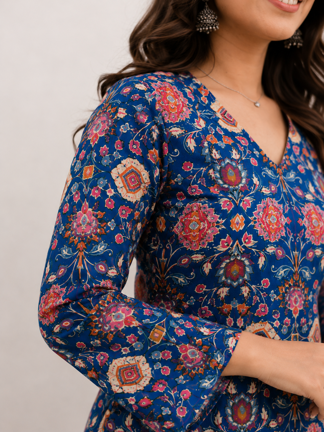 Sanjh Blue Short Kurti