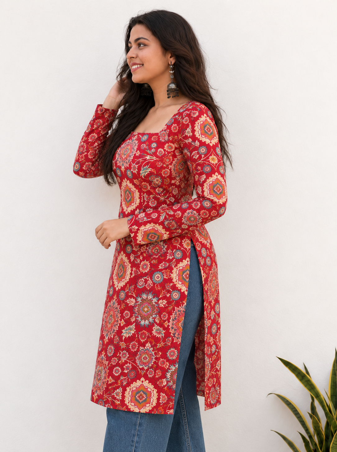 Amaya Red Long Kurti
