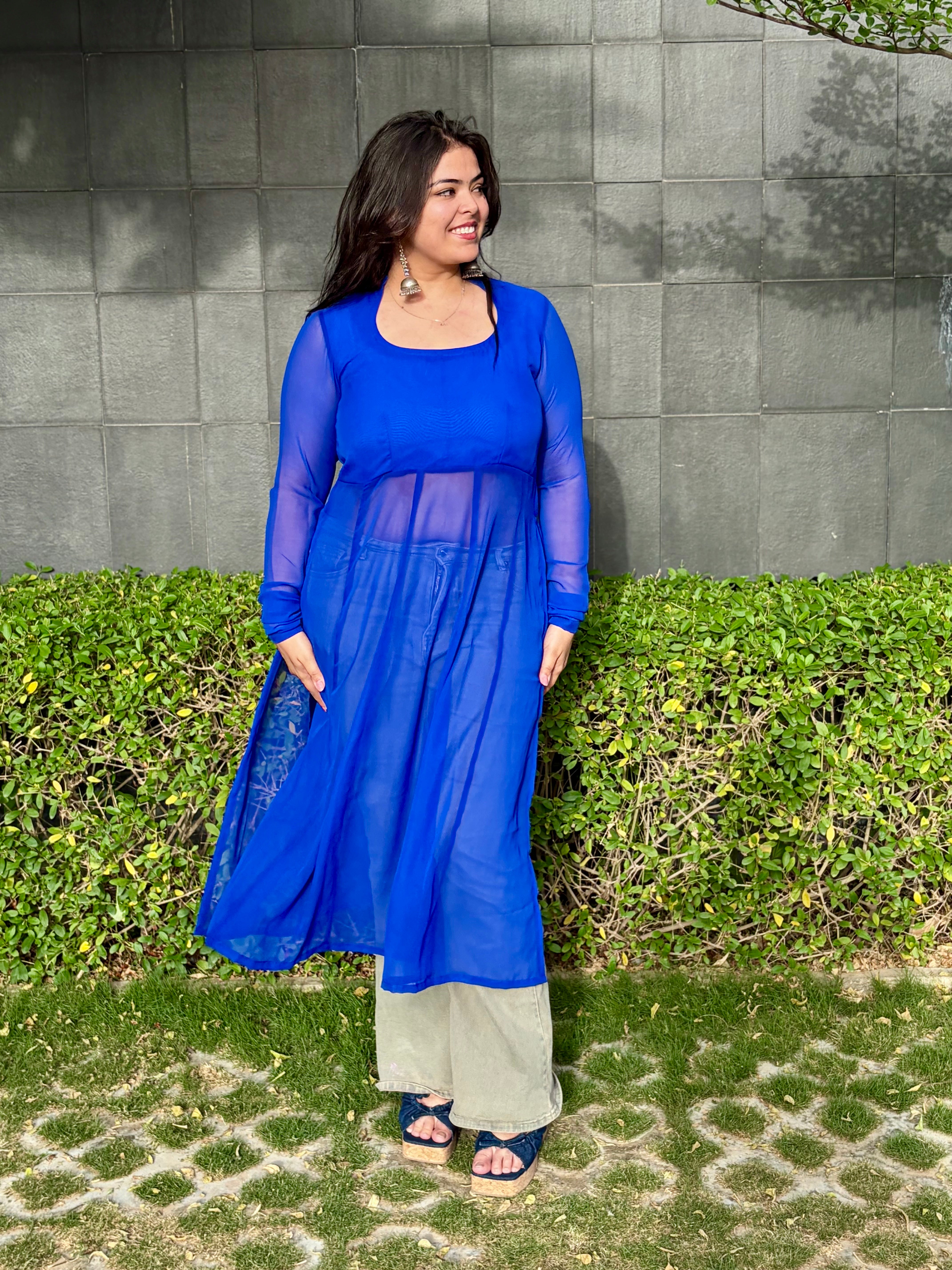 Myra Long Kurti - Blue