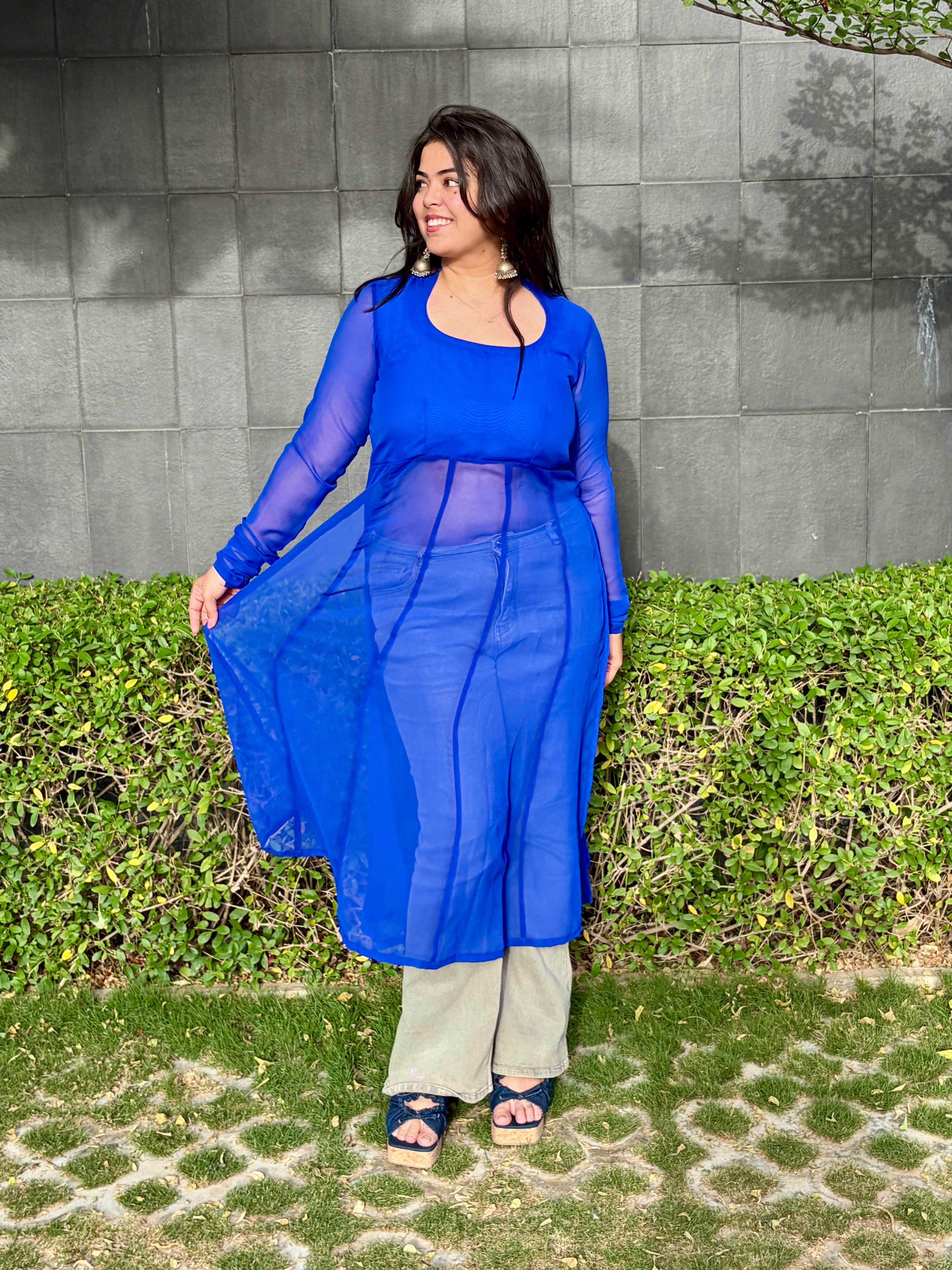 Myra Long Kurti - Blue