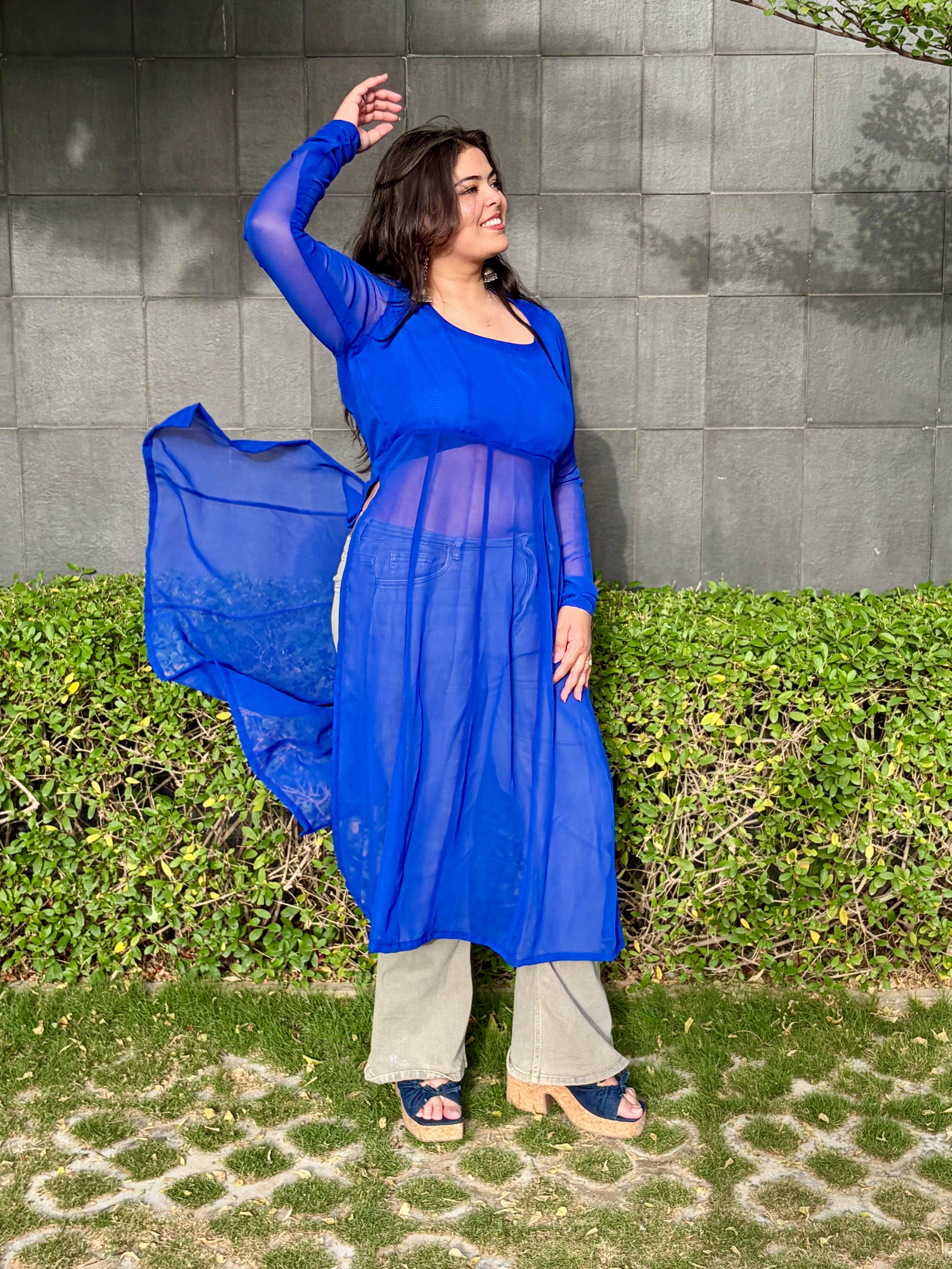 Myra Long Kurti - Blue