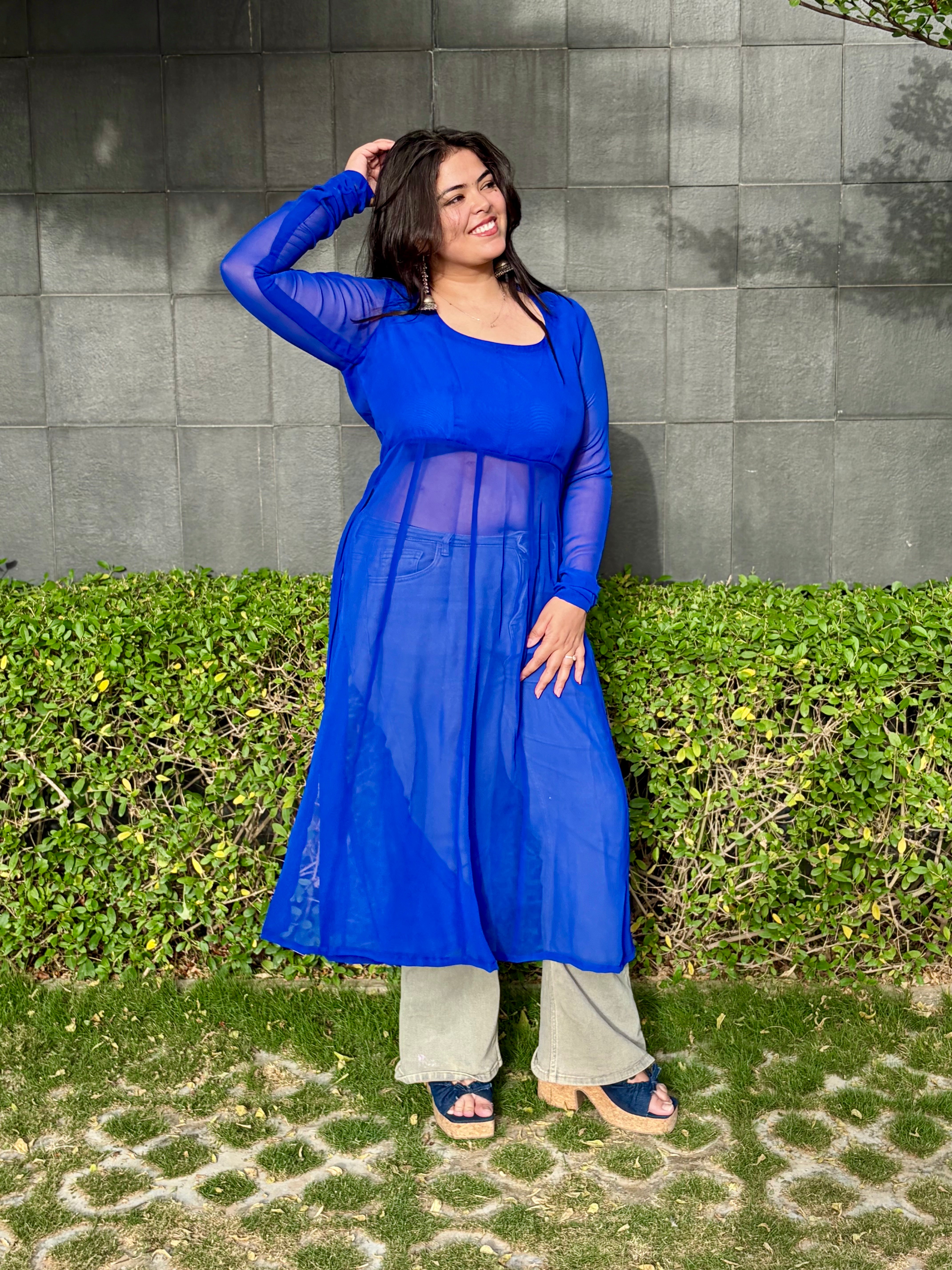 Myra Long Kurti - Blue
