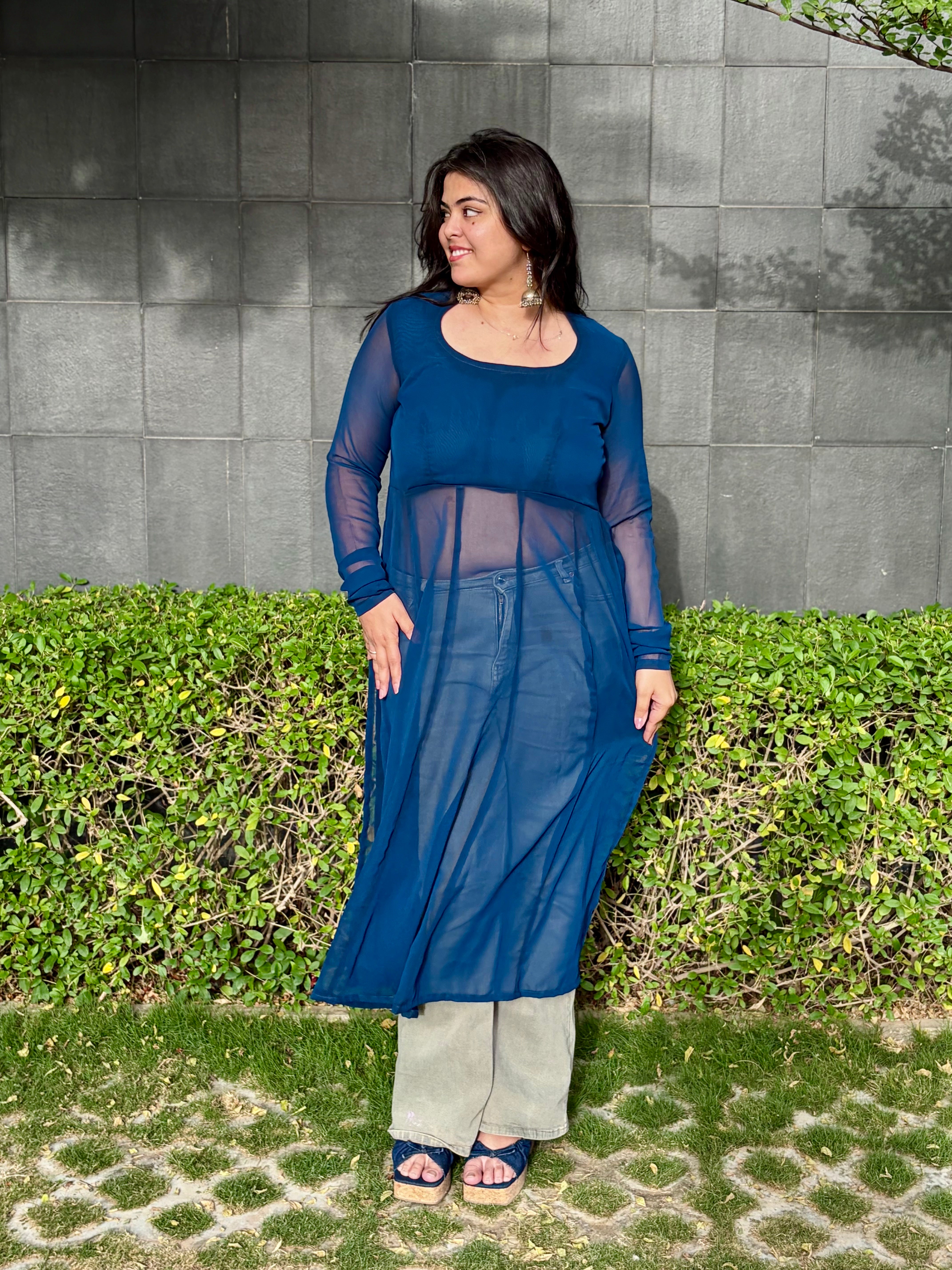 Myra Long Kurti - Midnight Blue