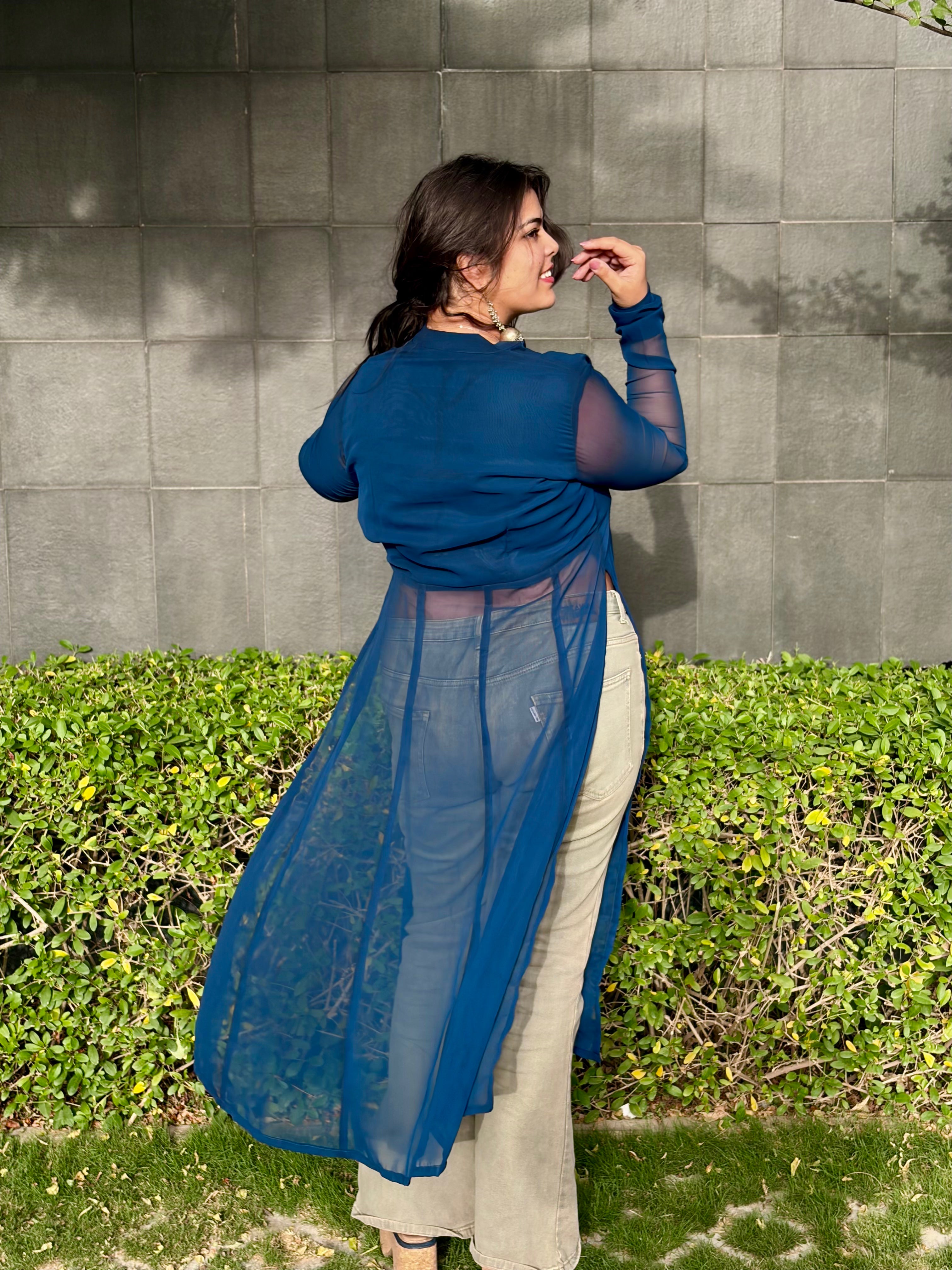 Myra Long Kurti - Midnight Blue