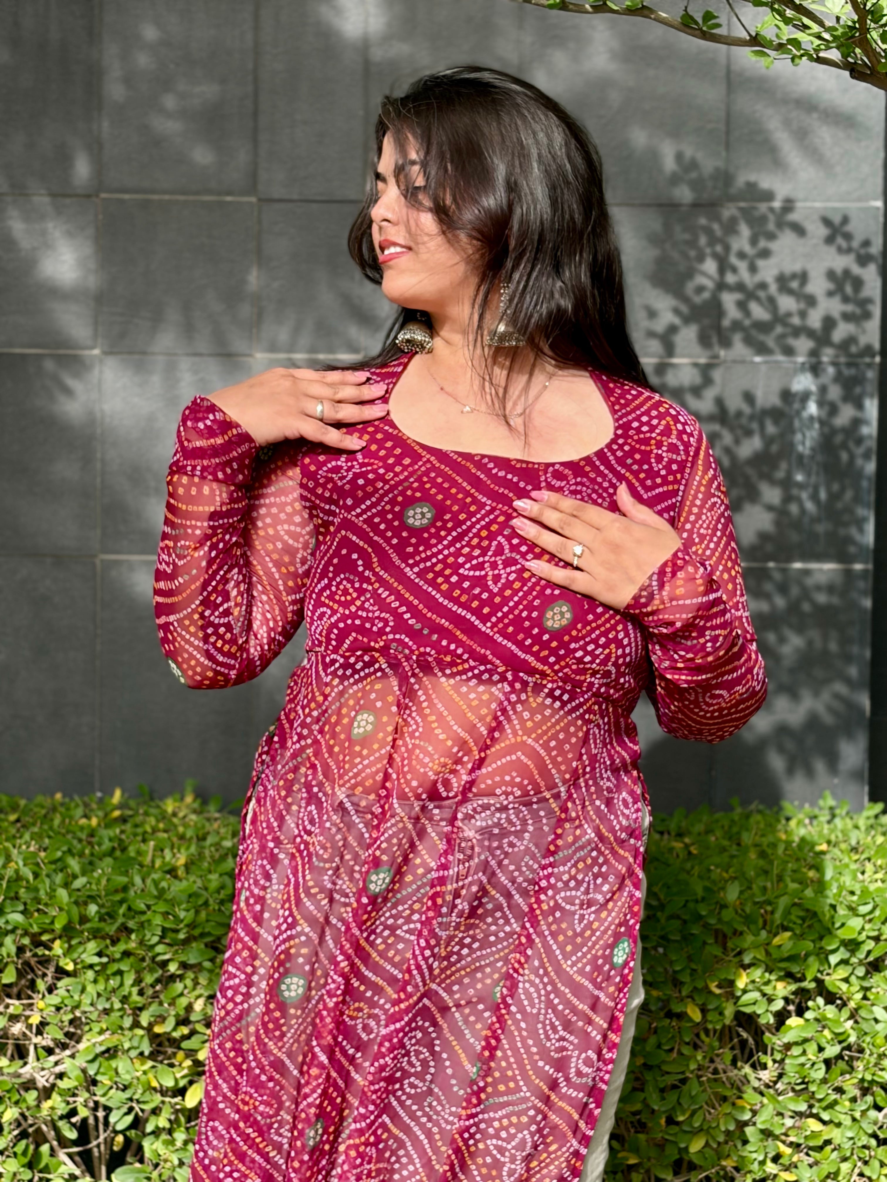 Myra Long Kurti - Maroon