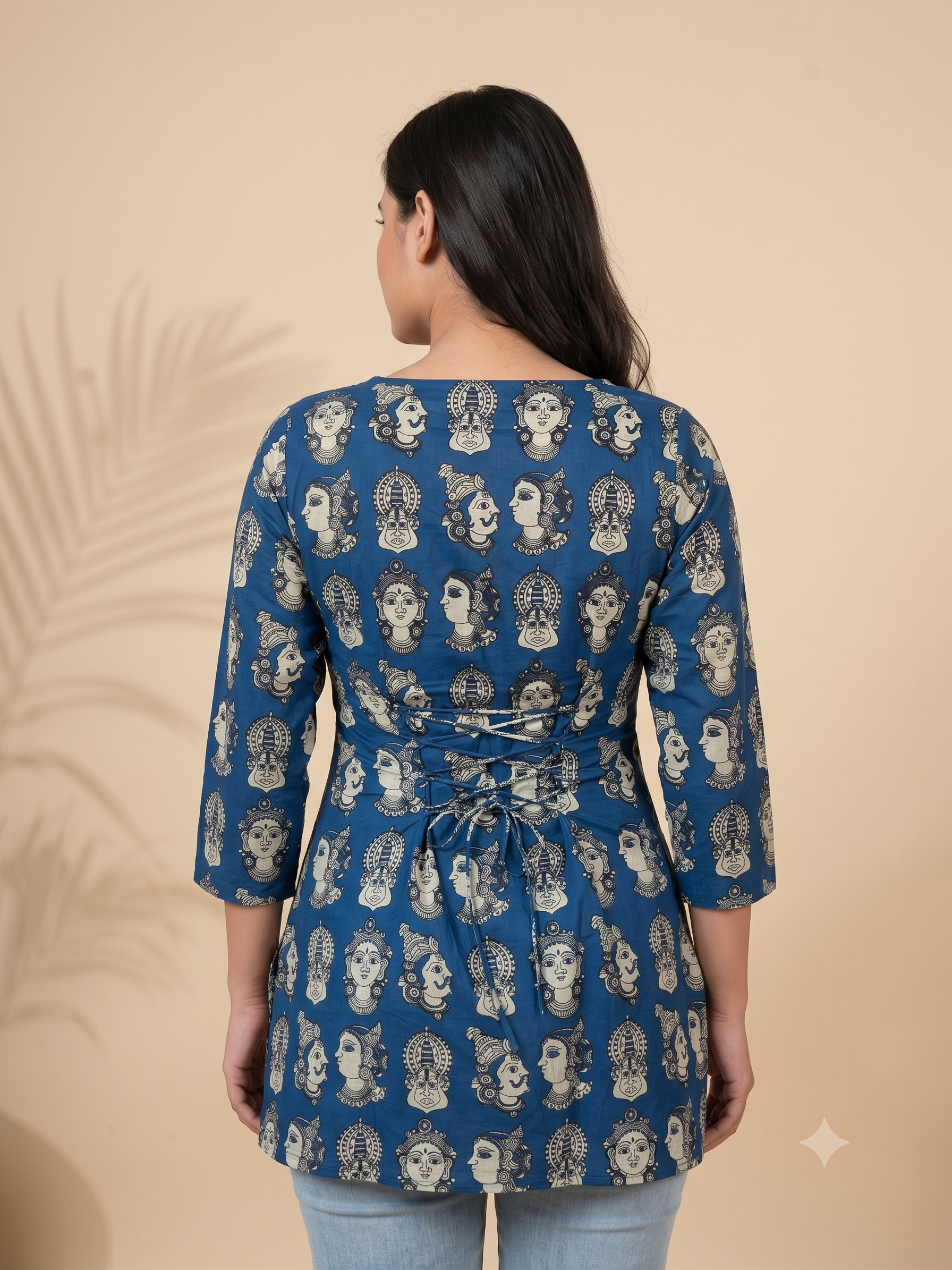 Face Print - Square Neck