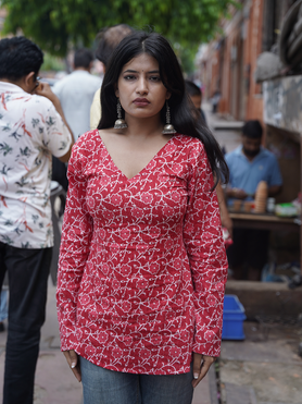 Comfortable Laal Ishq Short Kurti for summer fashion